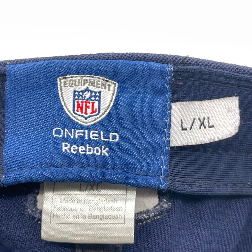 Reebok NFL Onfield Dallas Cowboys L/XL Fitted Hat Navy Blue Double Star Cap - Picture 3 of 11